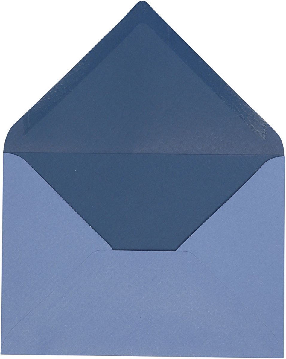 Envelop, lichtblauw/donkerblauw, afm 11,5x16 cm,  100 gr, 10stuks [HOB-217004]